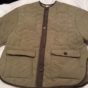 Sandro Army greens OVERSIZED Satin Jacket